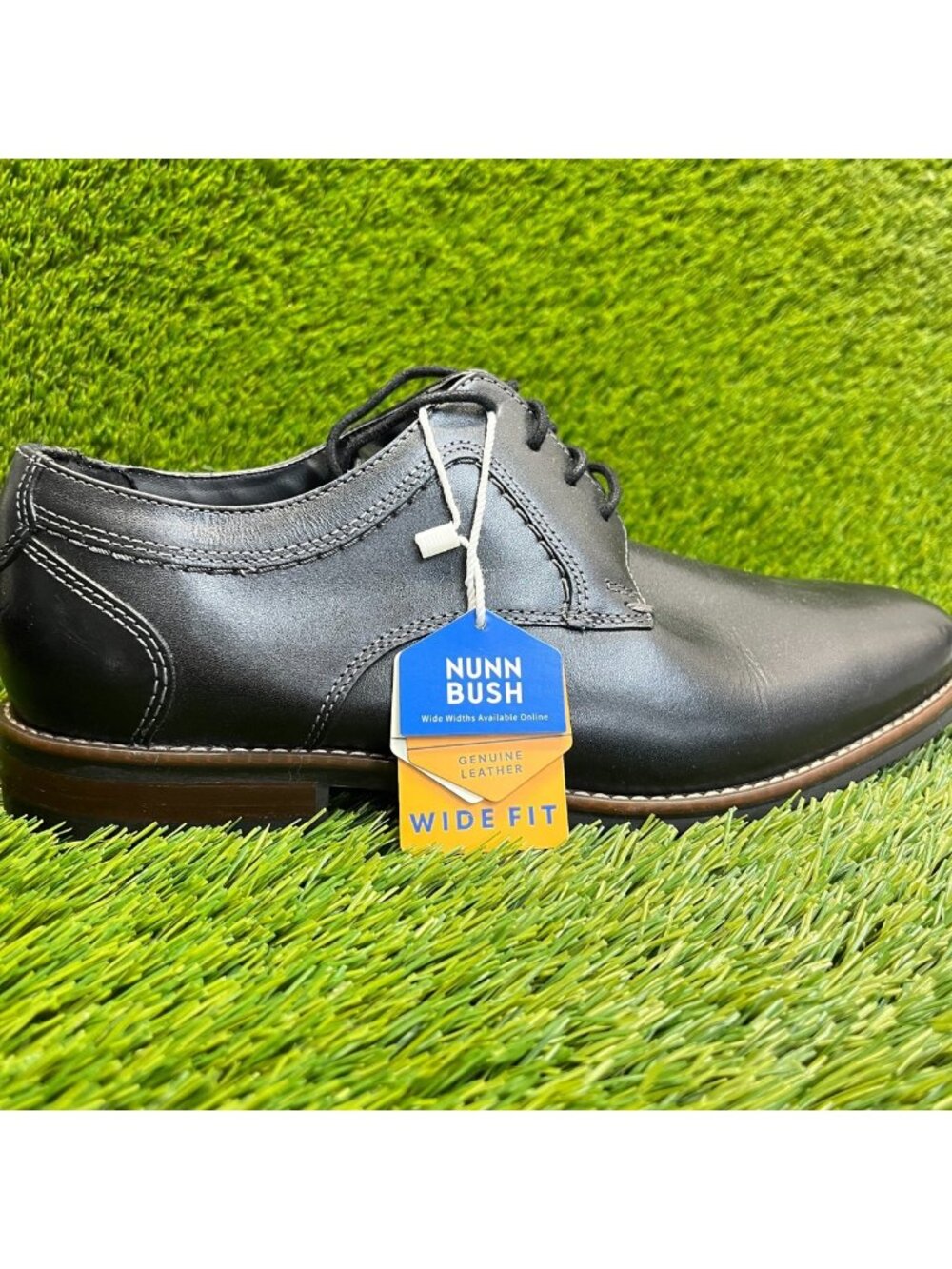 Nunn‎ Bush Westwood Mens Size 9.5W Black Classic Plain Toe Oxford Dress Shoes